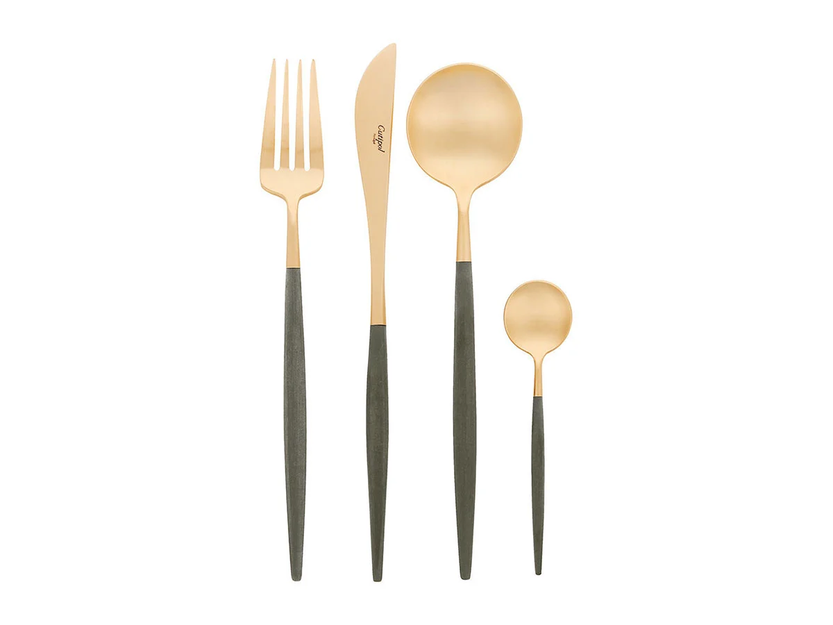 Cutipol Goa Oro opaco nero Set 24 Posate