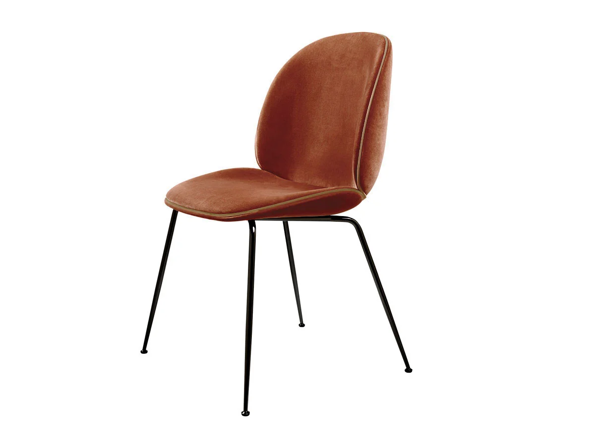 Gubi Beetle Sedia da Pranzo - Completamente Imbottita con Base Conica / Velluto 4962