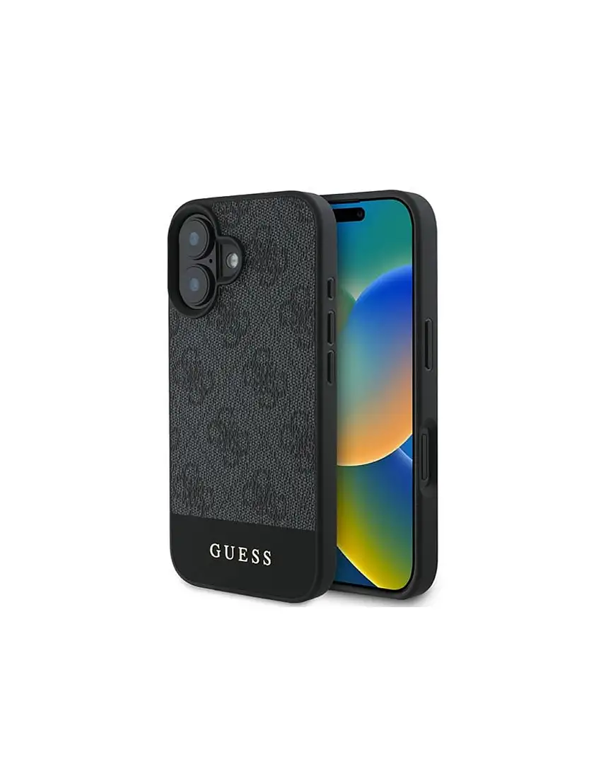 Guess 4G Bottom Stripe - Case for iPhone 16 (gray)