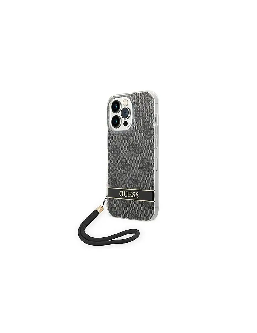 Guess 4G Print Cord - Case for iPhone 14 Pro Max (Black)