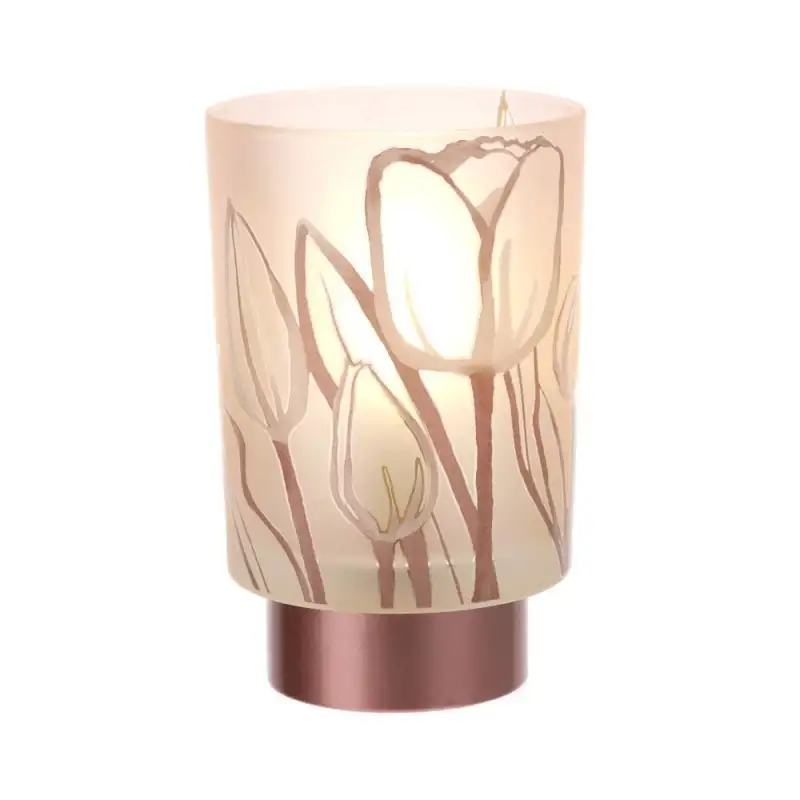 Hervit lampada in vetro Tulip rosa 10x16cm