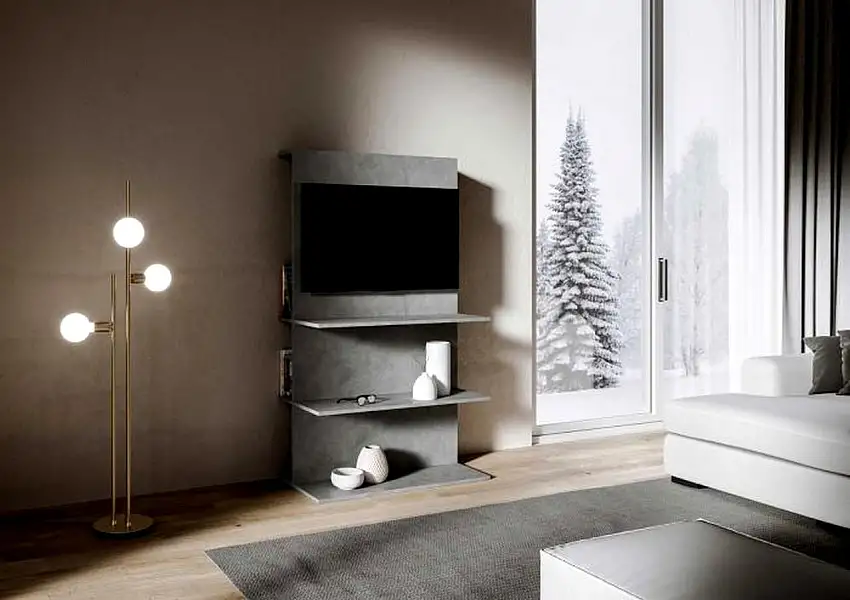 Porta Tv Loki B codice VE1001PTVLOKI-AN Antracite Spatolato