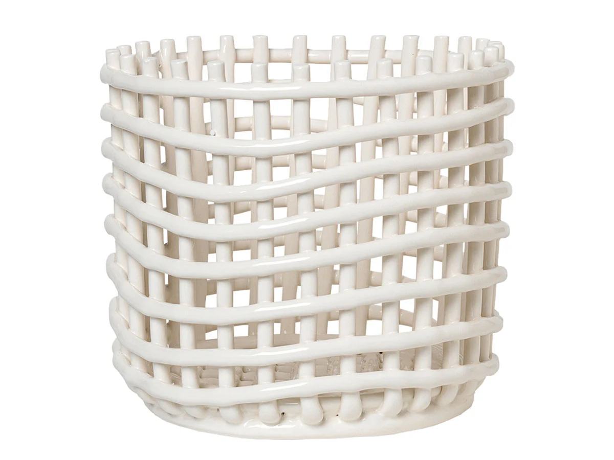 Ferm Living Ceramic Basket Vaso - Large