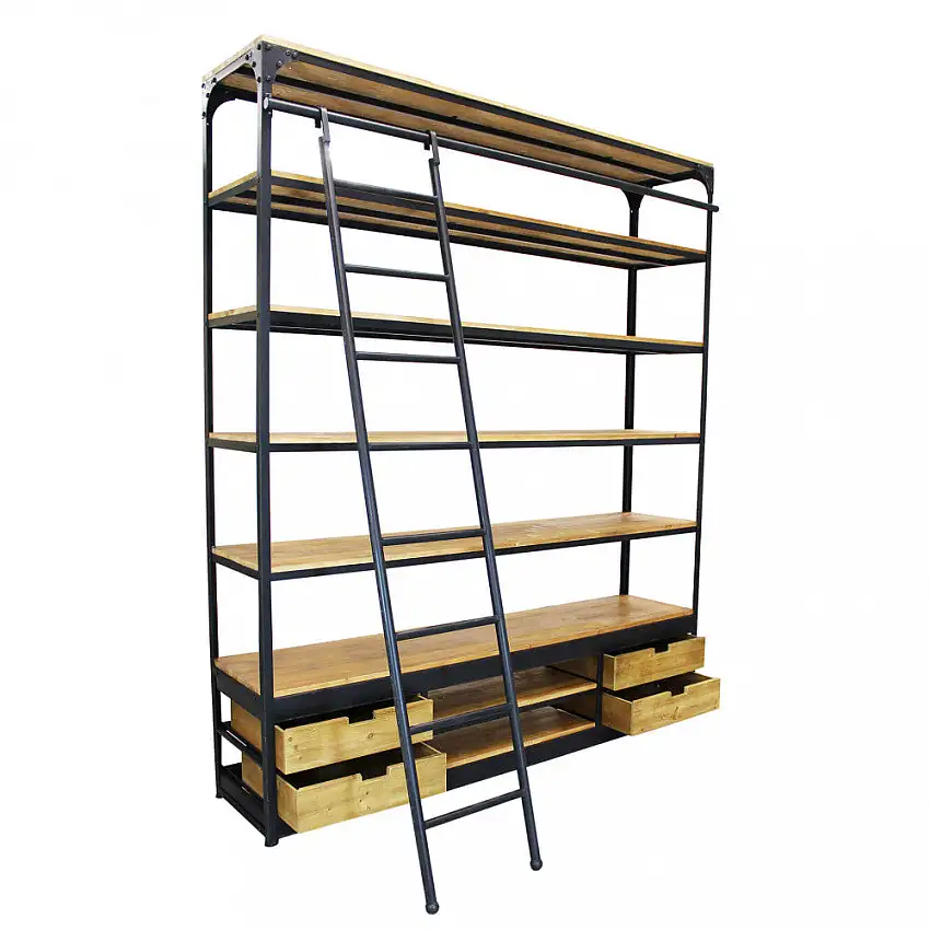 Libreria Ferdy: Mobile in Legno e Acciaio, Design Industriale