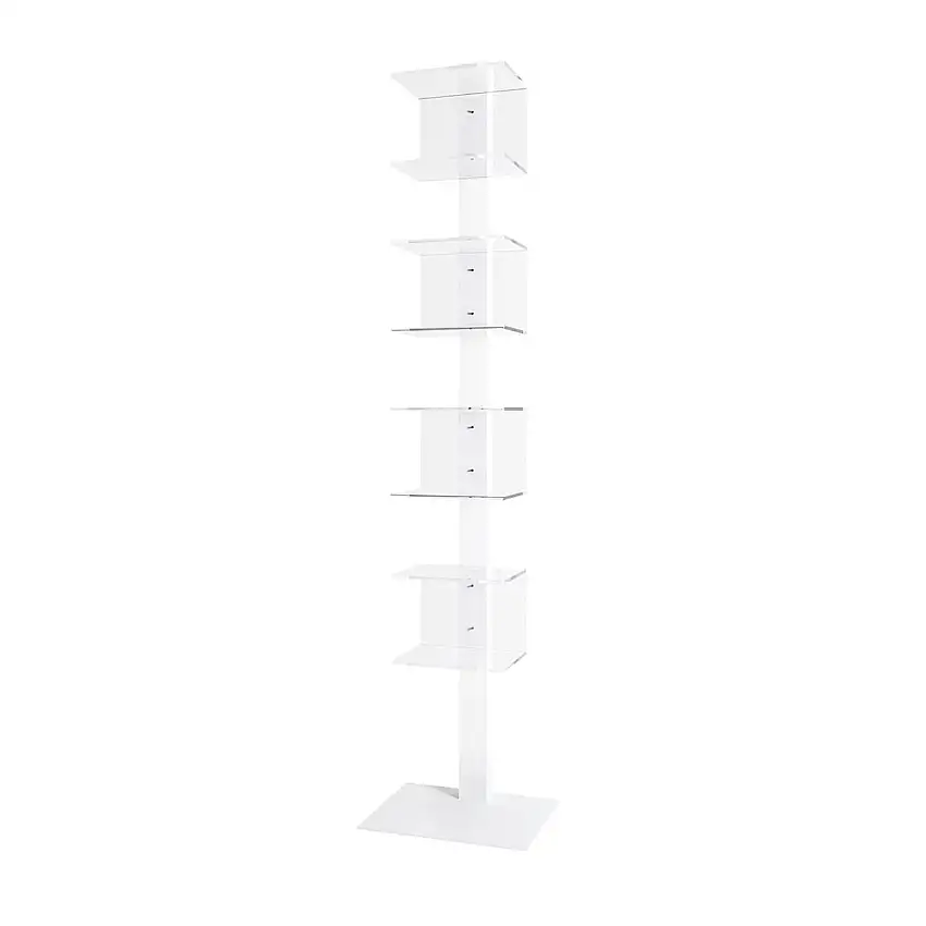 Libreria TEMPUS in cristallo acrilico, colore bianco, codice 33799-30