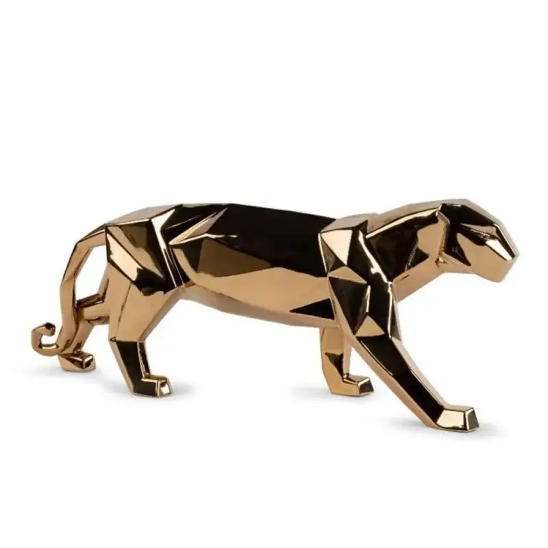 Lladrò scultura Pantera oro metallizzato - Collezione Origami