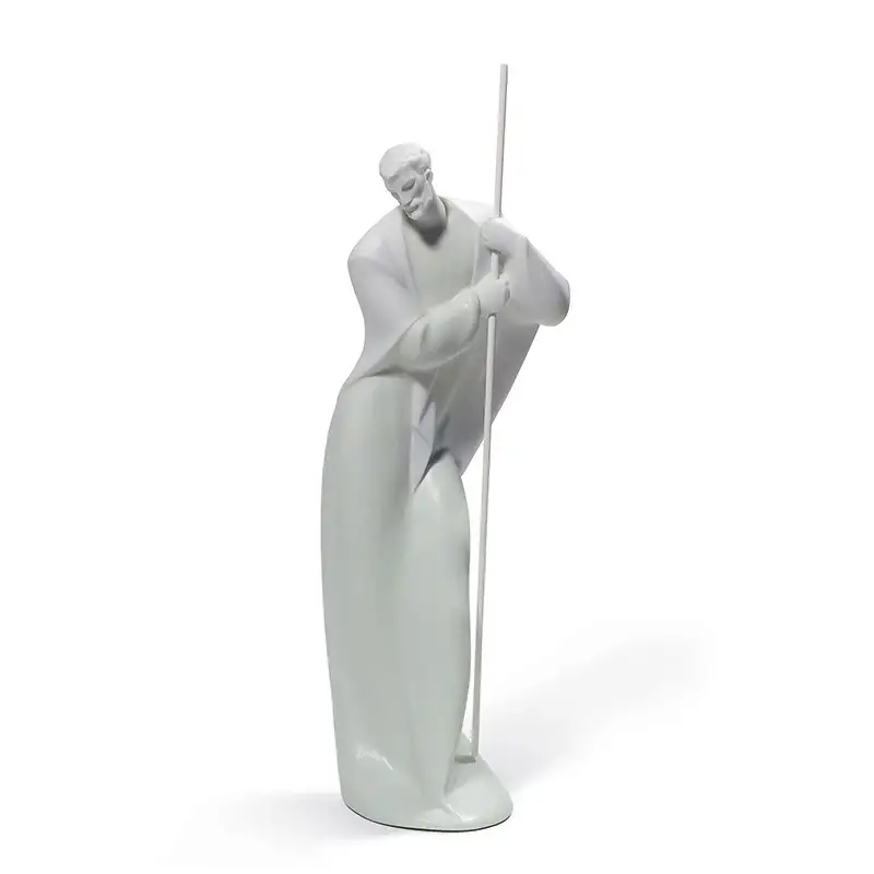 Lladrò statua San Giuseppe con bastone H33cm