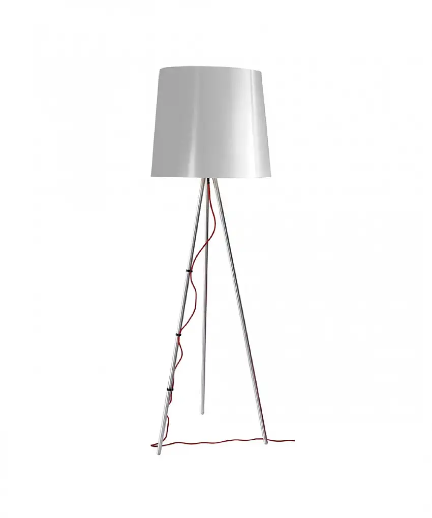 Martinelli Luce Lampada a Terra Eva 2270 Bianco-Alluminio