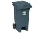 Bidone Con Ruote Immondizia 120 Litri con pedale Grigio Stefanplast