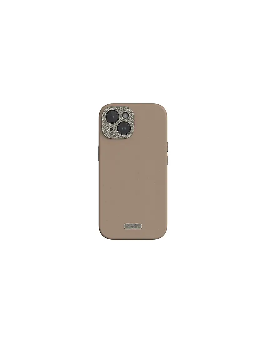 Moshi Napa MagSafe - Leather case for iPhone 15 (Woodsmoke Brown)