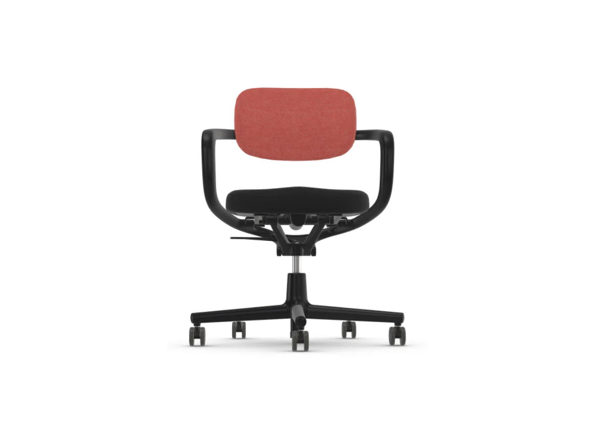 Vitra Allstar Sedia da Ufficio - 66 Hopsak Nero / 67 Poppy Red/Ivory / Braccioli Neri