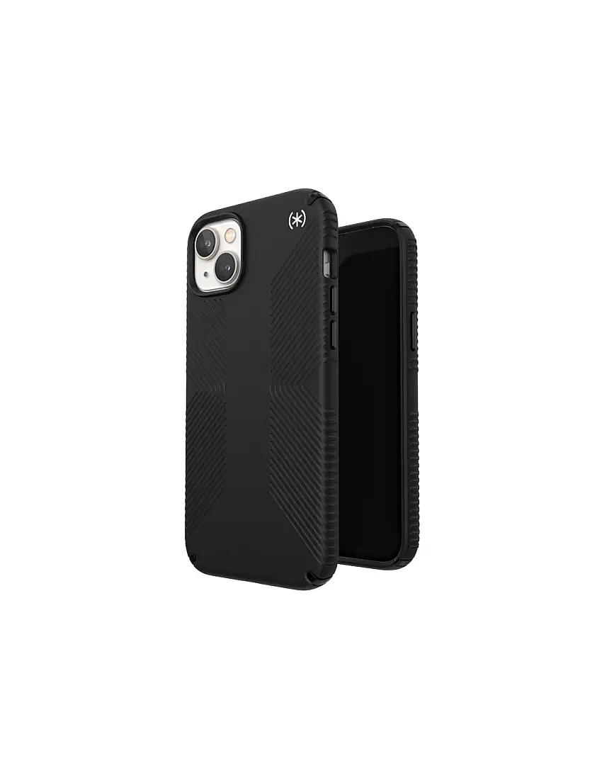 Presidio2 Grip - Case for iPhone 15 Plus / 14 Plus with MICROBAN coating (Black / Black / White)