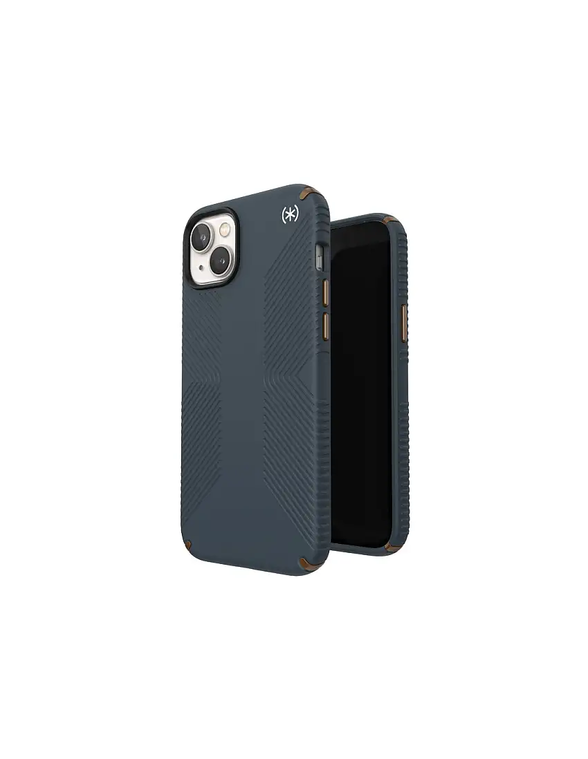 Presidio2 Grip - Case for iPhone 15 Plus / 14 Plus with MICROBAN coating (Charcoal / Cool Bronze / Slate)