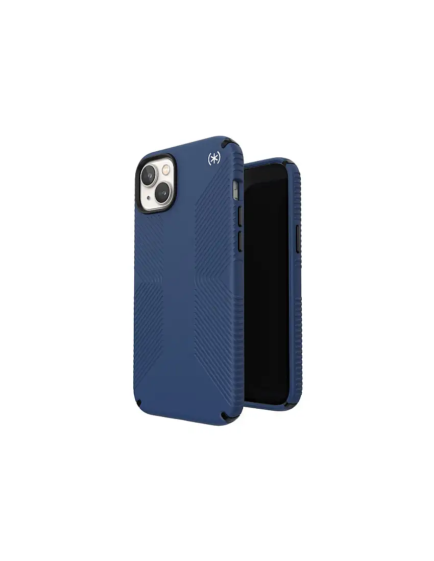 Presidio2 Grip - Case for iPhone 15 Plus / 14 Plus with MICROBAN coating (Coastal Blue / Black / White)