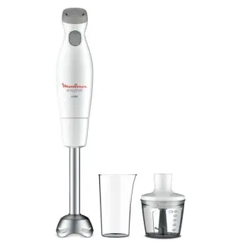 Moulinex DD4521 Easychef, Mixer ad Immersione 2in1, con Bicchiere da 800 ml e Accessorio Tritatutto da 500 ml, 2 Impostazioni di Velocità, Facile da Pulire, Potenza 450 W