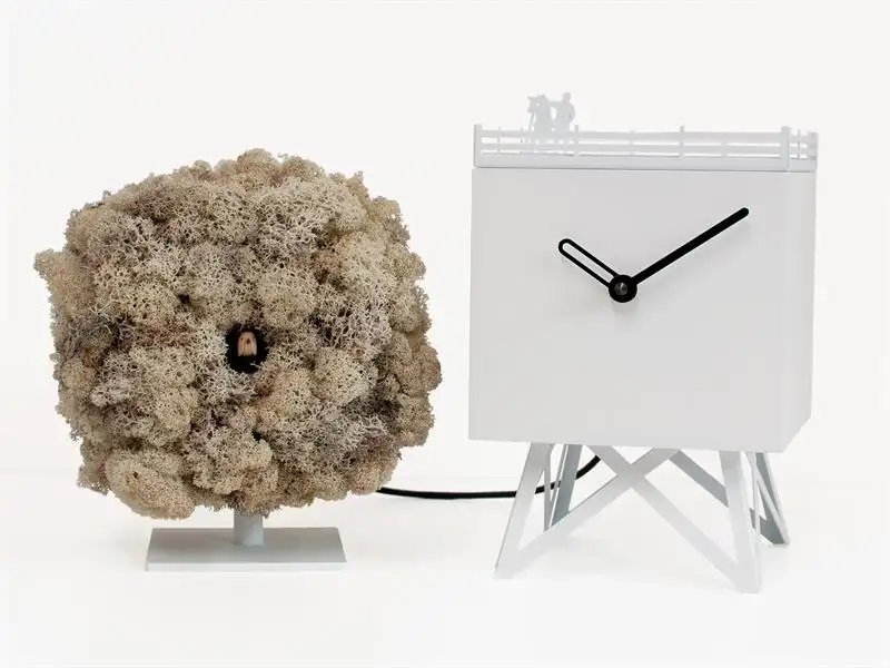 Orologio a cucù Birdwatching 2240B Bianco e lichene crema