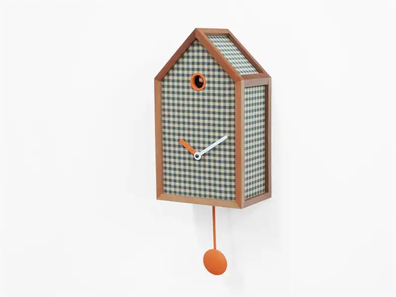 Orologio a cucù Mr. Orange 2190O Tessuto a quadri blu e beige