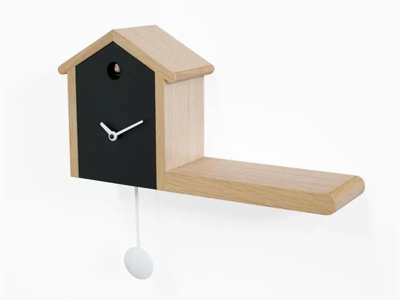 Orologio a cucù My House 2422 Legno chiaro e nero