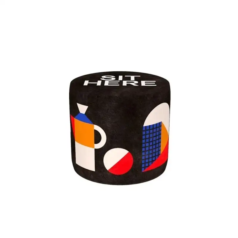 Qeeboo pouf colorato Sit Here nero S Ø50x45cm