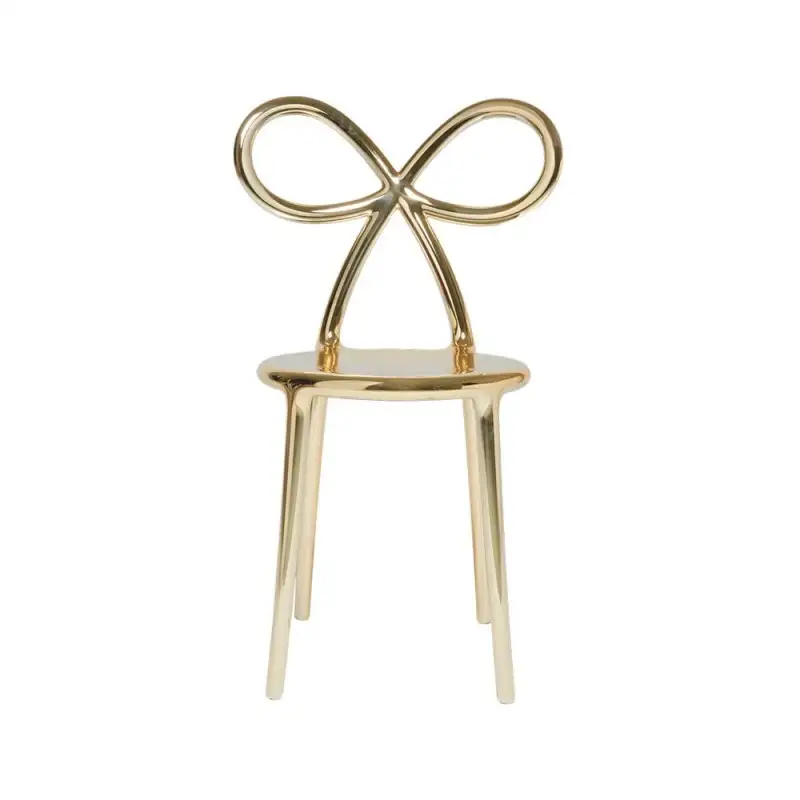 Qeeboo sedia Ribbon Chair gold metal finish