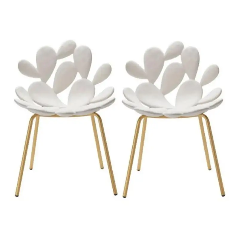 Qeeboo set 2 sedie Filicudi Chair bianche e ottone