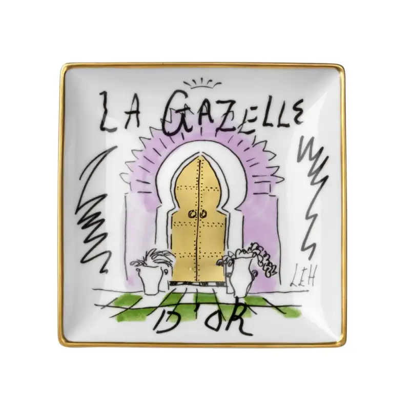 Richard Ginori svuotatasche quadrato La Gazelle d'Or 13.5x13.5cm