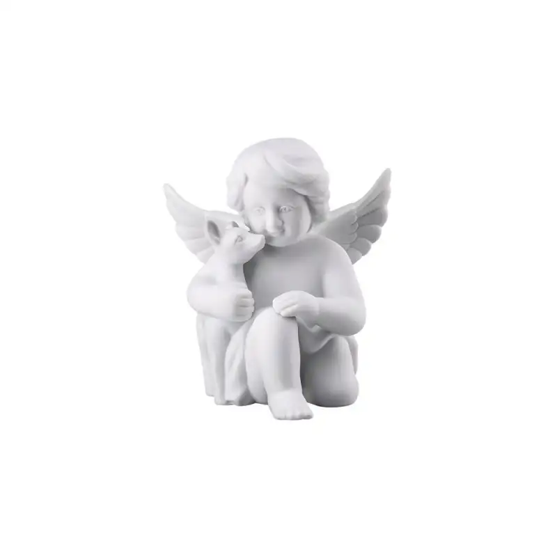 Rosenthal statuetta Angelo con Bambi bianco medio H10cm