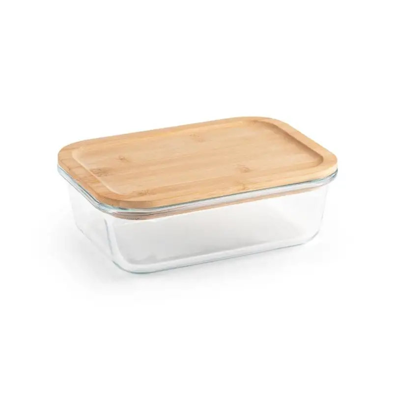 Porta pranzo. Contenitore ermetico in vetro borosilicato e coperchio in bambù 1000 ml Portobello