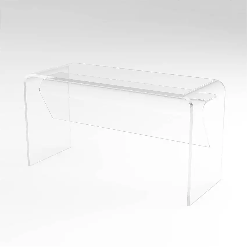 Scrivania LEGGERA grande, 160x60, in cristallo acrilico trasparente, codice 01953-00