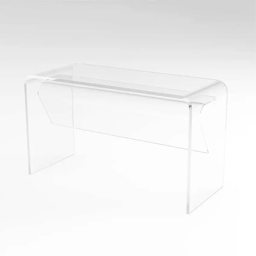 Scrivania LEGGERA media, 140x60, in cristallo acrilico trasparente, codice 01952-00