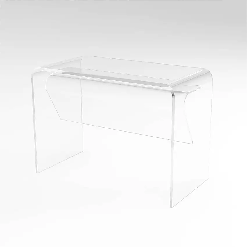 Scrivania LEGGERA piccola, 120x60, in cristallo acrilico trasparente, codice 01951-00