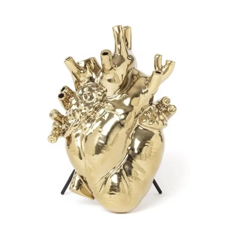 VASO IN PORCELLANA "LOVE IN BLOOM-GOLD" Cm.16,5x9