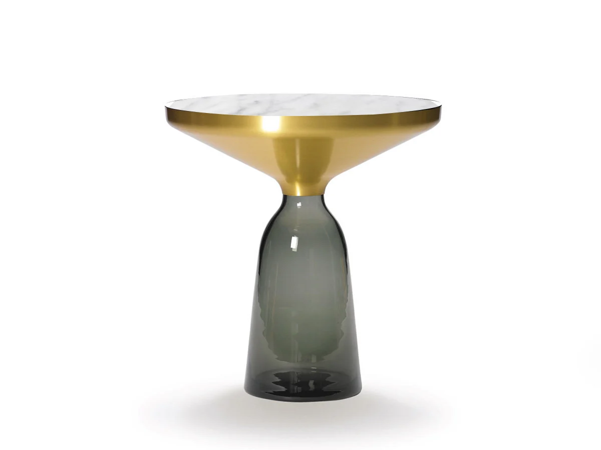 ClassiCon Bell Side Table Quarzo Grigio/Ottone e Marmo Carrara