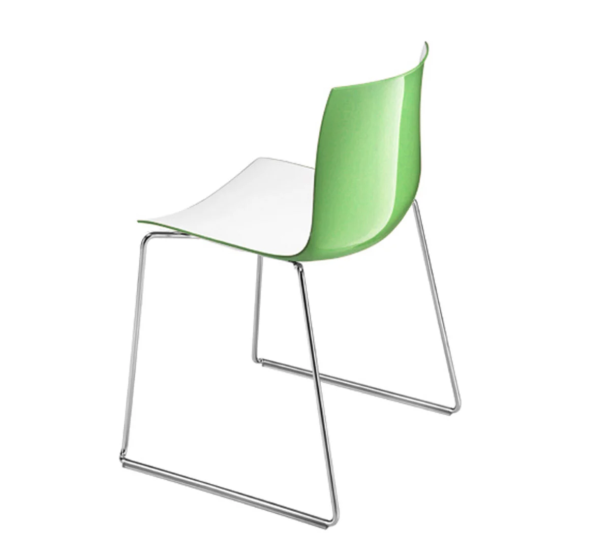 Arper Catifa 46 Sedia - Base a Slitta / Bicolore Polipropilene