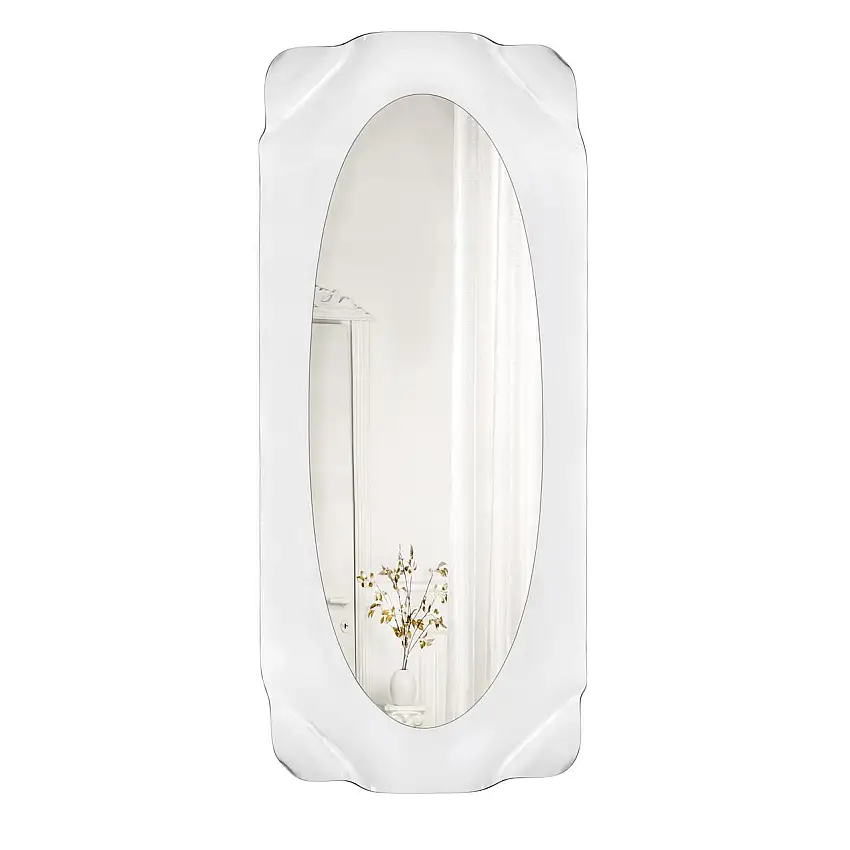 Specchio da parete DRAPPEGGI ovale 198x74 bianco, IPlex I00308008TAC