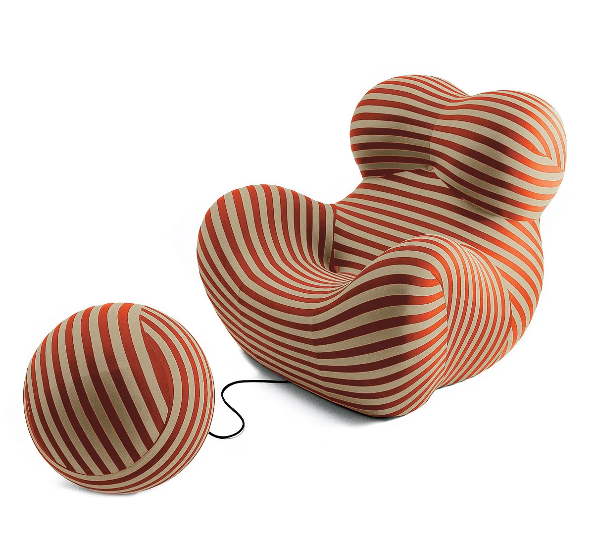 B&B Italia Up 2000 5_6 Poltrona - Soara Rigato Beige / Arancio