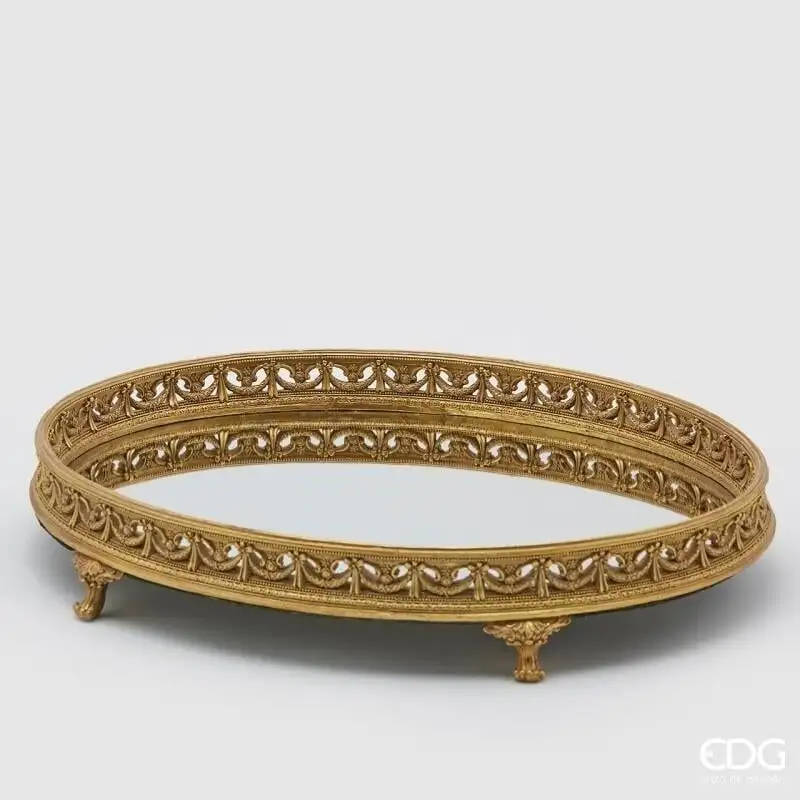 Vassoio Specchio Oro con Bordo di EDG – Eleganza riflessa per le tue decorazioni e mise en place