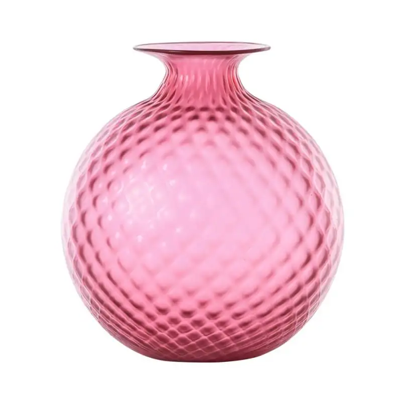 Venini vaso Monofiore Balloton magenta sabbiato grande Ø21x24cm