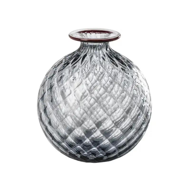 Venini vaso Monofiore Balloton uva filo rosso medio Ø18xH20,5cm