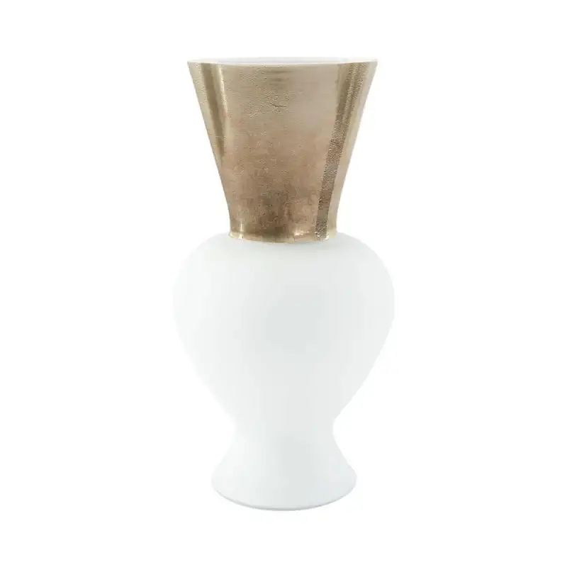 Venini vaso Re lattimo e satinato in vetro di Murano