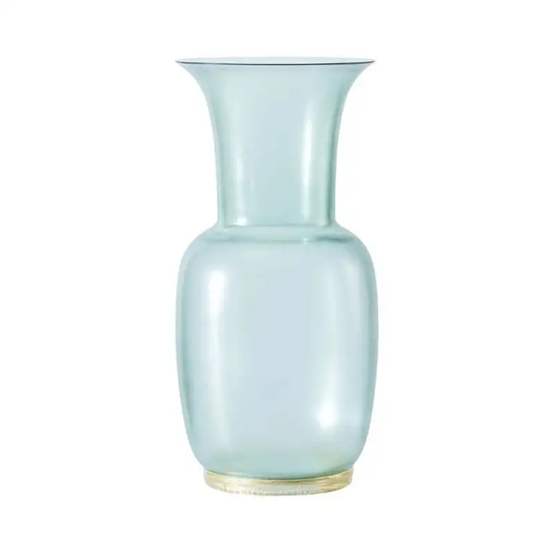 Venini vaso Satin cristallo e verde rio H36cm