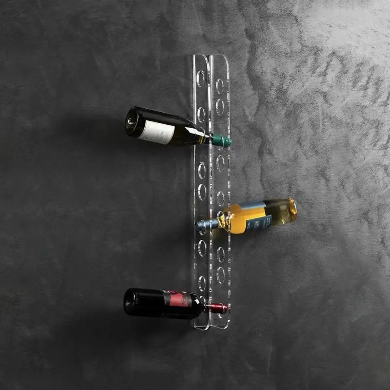 Vesta portabottiglie da parete Bacco in plexiglass trasparente