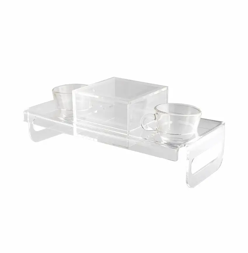 Vesta Home Vassoio Tete A Tete Con 2 Tazzine In Vetro