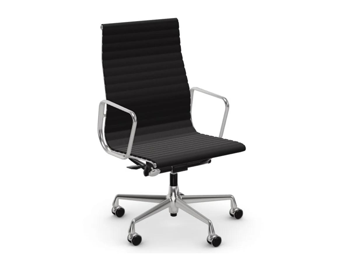 Vitra Aluminium Chair EA 119 - Sedia da Ufficio - Hopsak 66 Nero / Cromo