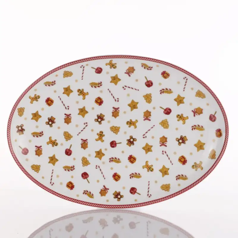 Weissestal vassoio ovale natalizio Sweet in porcellana grande 36cm