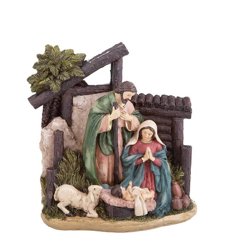 2 Pezzi • Natività con palma • 16 cm