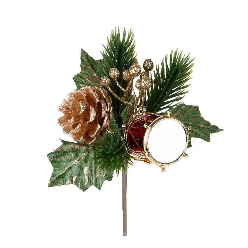12 Pezzi •  Pick Natale con tamburo  • 18 cm