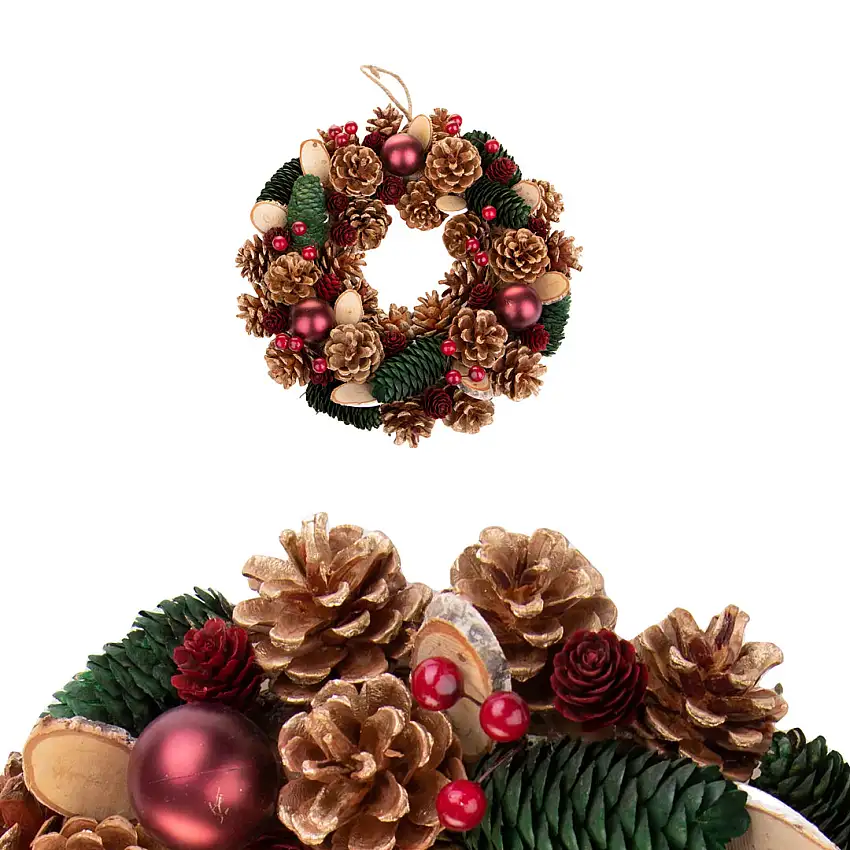 2 Pezzi •  Corona con Fette Legno  • 25 cm