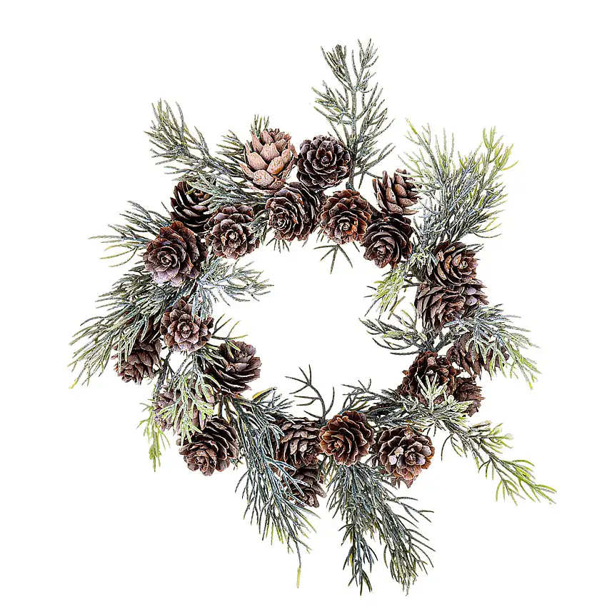 3 Pezzi • Centro tavola natale abete e pigne • 24 cm