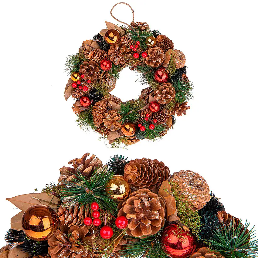 Corona con sfere e bacche • 36 cm
